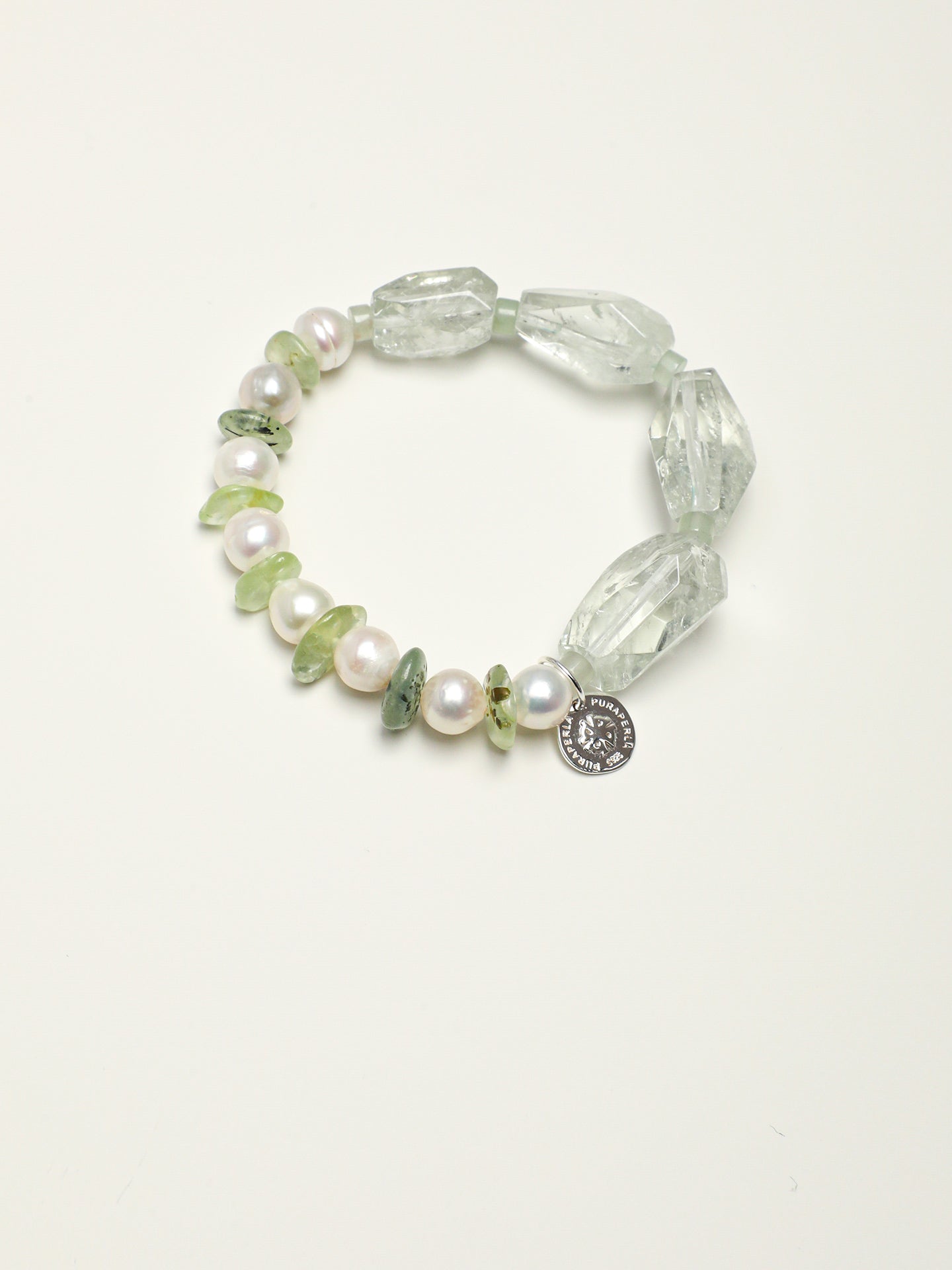 SENLORE Green Crystal Pearl Bracelet – Side View