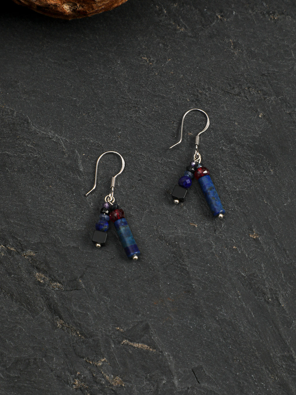 Lapis Lazuli Crystal Earrings — lapis lazuli & crystal & S925 Sterling Silver | SENLORE