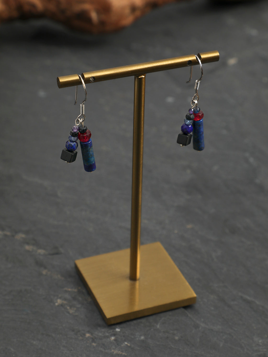 Lapis Lazuli Crystal Earrings — lapis lazuli & crystal & S925 Sterling Silver | SENLORE