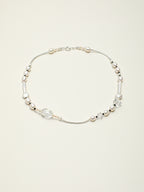 SENLORE Sugar Cube Clear Quartz Pearl Necklace – Detail Close-up