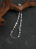 SENLORE Sugar Cube Clear Quartz Pearl Necklace – Side View