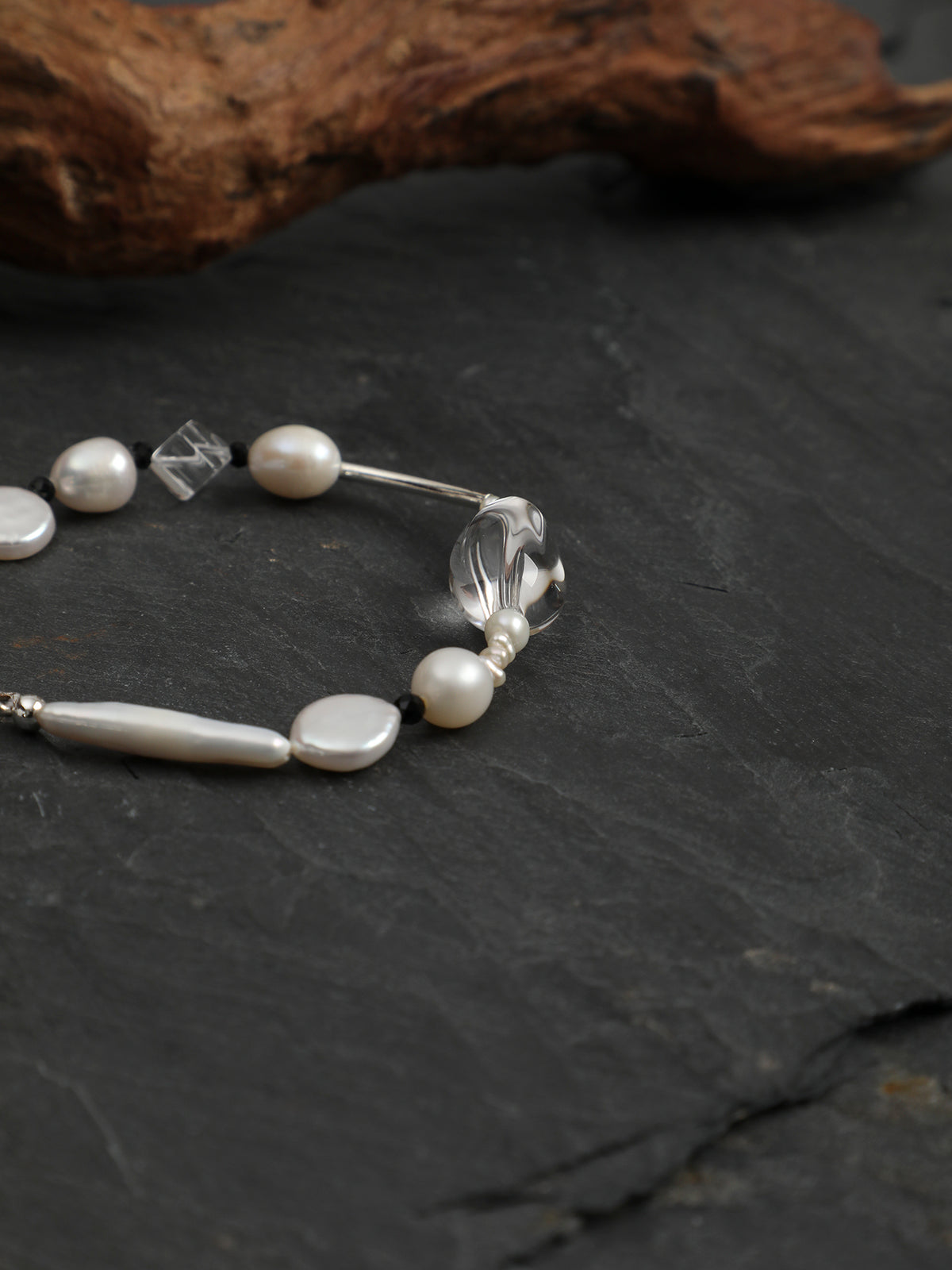 SENLORE Clear Quartz Baroque Bracelet – Front View