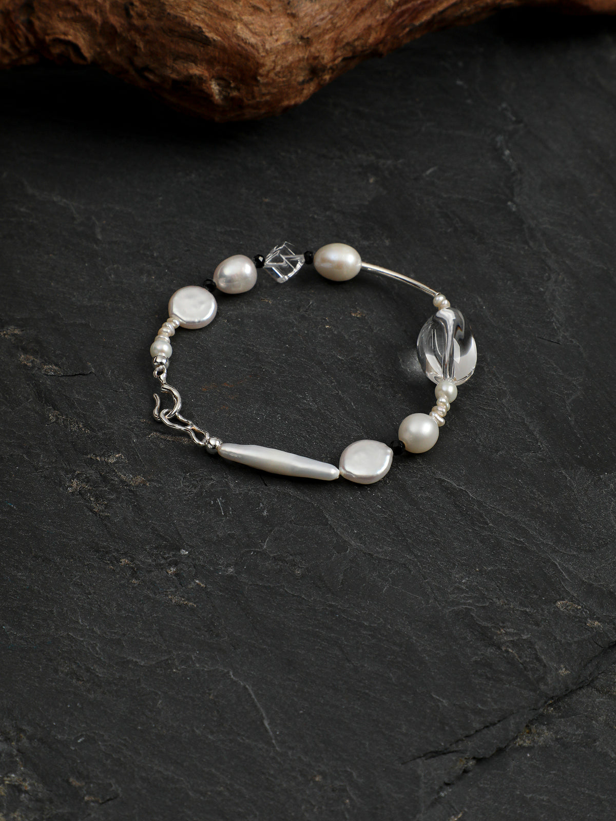SENLORE Clear Quartz Baroque Bracelet – Lifestyle Shot