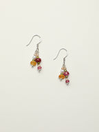 Summer Blossom Crystal Earrings — green crystal & red crystal & S925 Sterling Silver | SENLORE