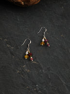 Summer Blossom Crystal Earrings — green crystal & red crystal & S925 Sterling Silver | SENLORE