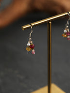 Summer Blossom Crystal Earrings — green crystal & red crystal & S925 Sterling Silver | SENLORE