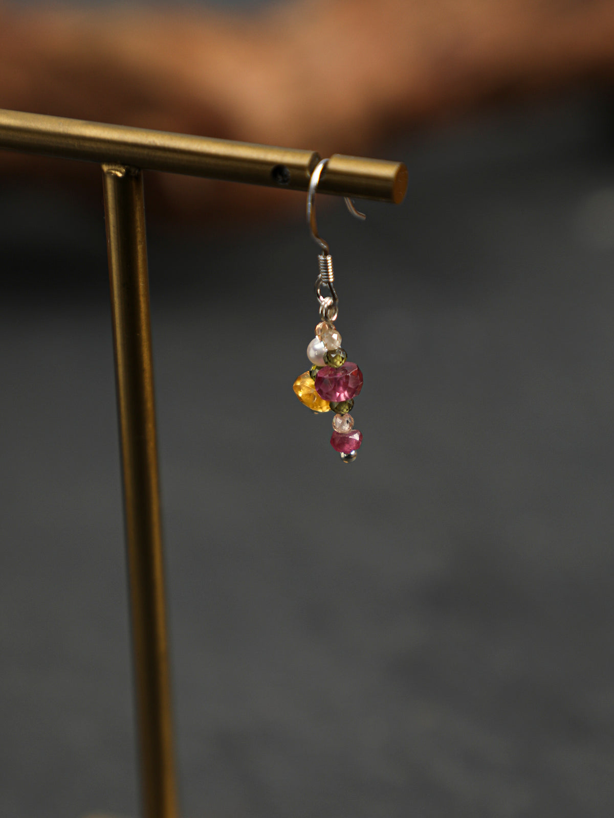 Summer Blossom Crystal Earrings — green crystal & red crystal & S925 Sterling Silver | SENLORE