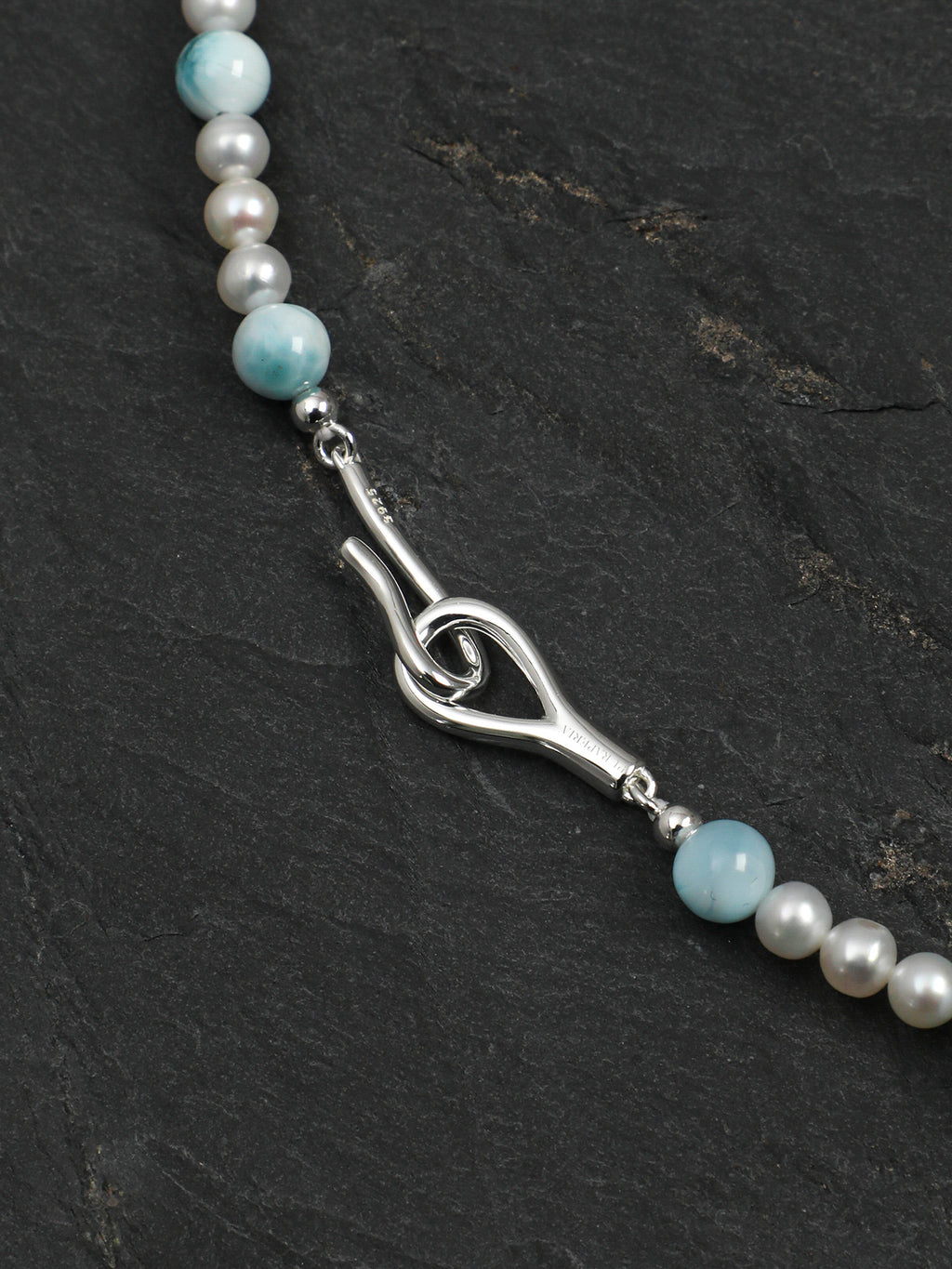SENLORE Sky Blue Pearl Necklace – Front View