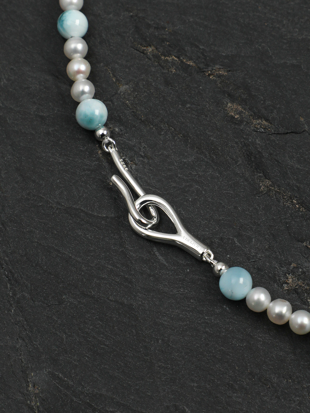 SENLORE Sky Blue Pearl Necklace – Front View