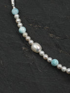 SENLORE Sky Blue Pearl Necklace – Side View