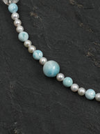 SENLORE Sky Blue Pearl Necklace – Lifestyle Shot