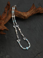 SENLORE Sky Blue Pearl Necklace – Lifestyle Shot