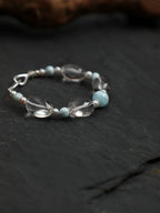 SENLORE Clear Quartz Larimar Bracelet – Front View