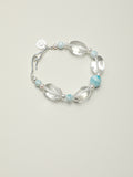 SENLORE Clear Quartz Larimar Bracelet – Detail Close-up