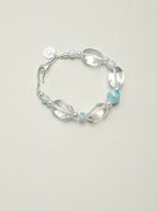 SENLORE Clear Quartz Larimar Bracelet – Detail Close-up