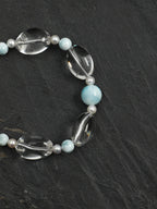 SENLORE Clear Quartz Larimar Bracelet – Lifestyle Shot