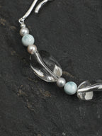 SENLORE Clear Quartz Larimar Bracelet – Lifestyle Shot
