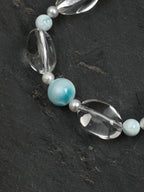 SENLORE Clear Quartz Larimar Bracelet – Lifestyle Shot