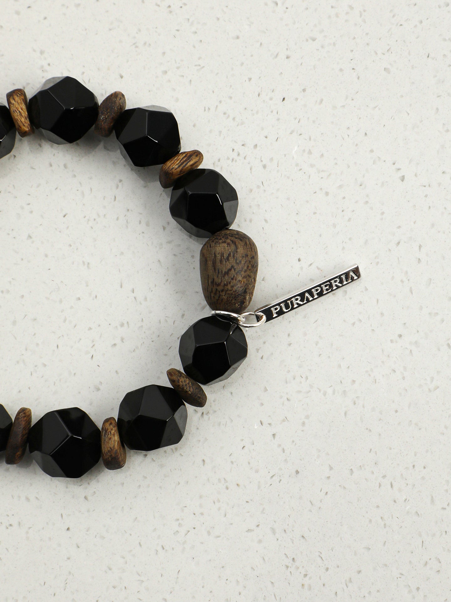 SENLORE Black Onyx Larimar Bracelet – Front View