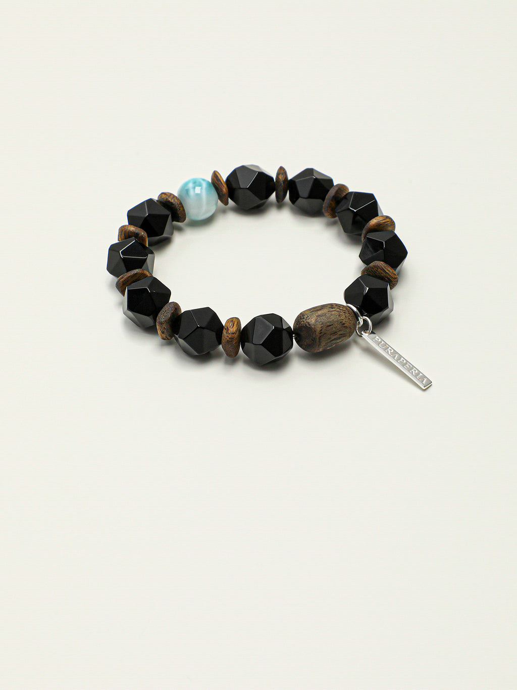 SENLORE Black Onyx Larimar Bracelet – Detail Close-up