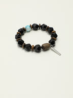 SENLORE Black Onyx Larimar Bracelet – Detail Close-up