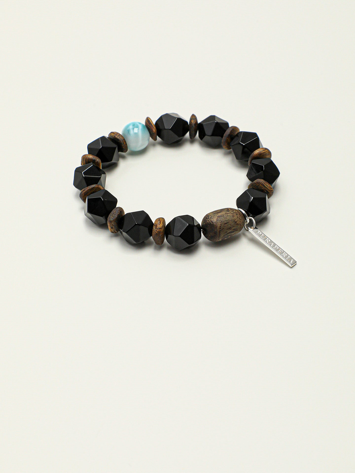 SENLORE Black Onyx Larimar Bracelet – Detail Close-up