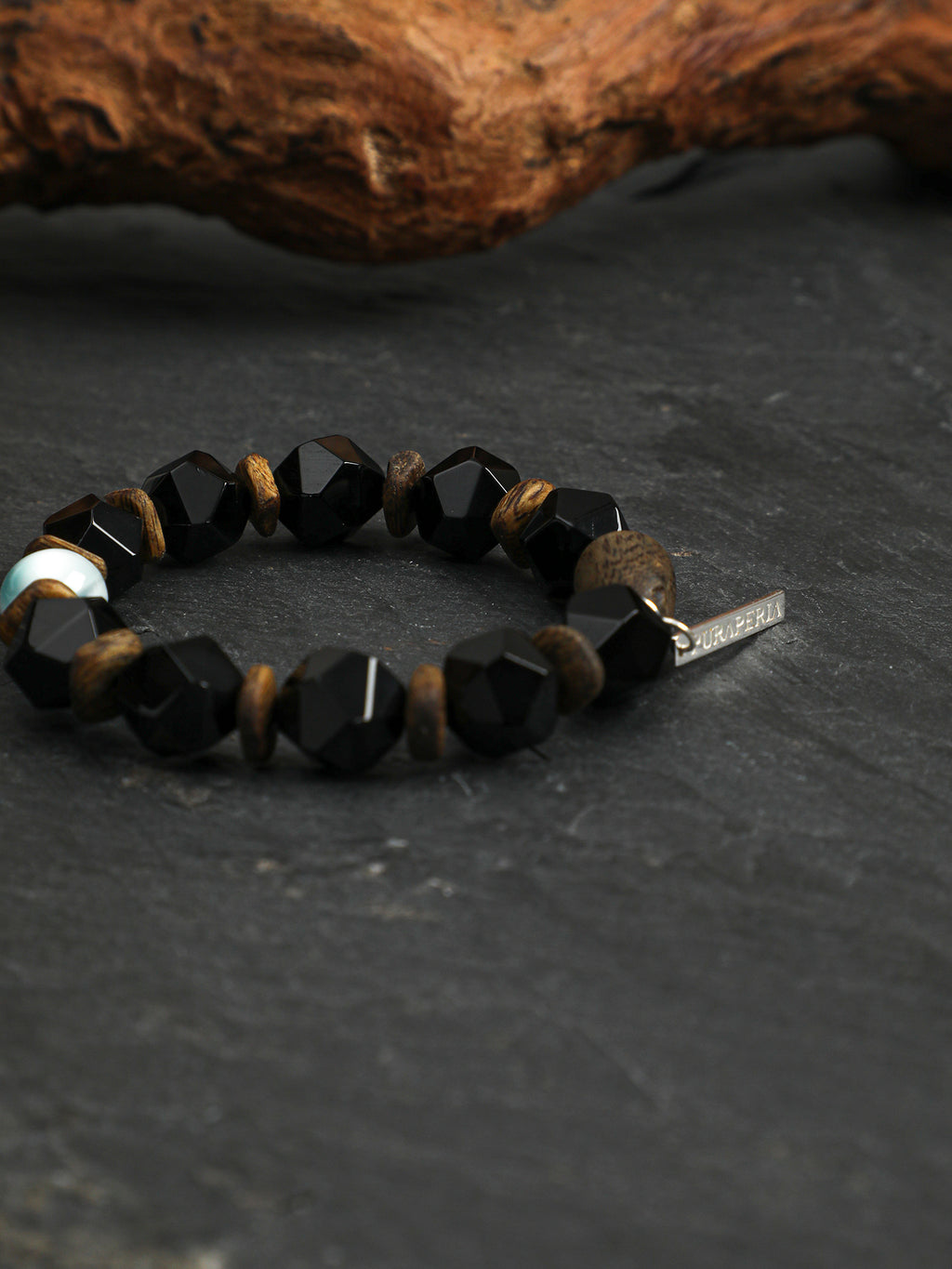 SENLORE Black Onyx Larimar Bracelet – Lifestyle Shot