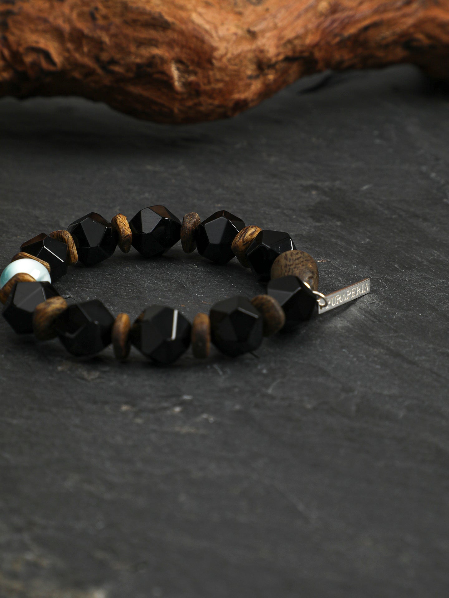 SENLORE Black Onyx Larimar Bracelet – Lifestyle Shot