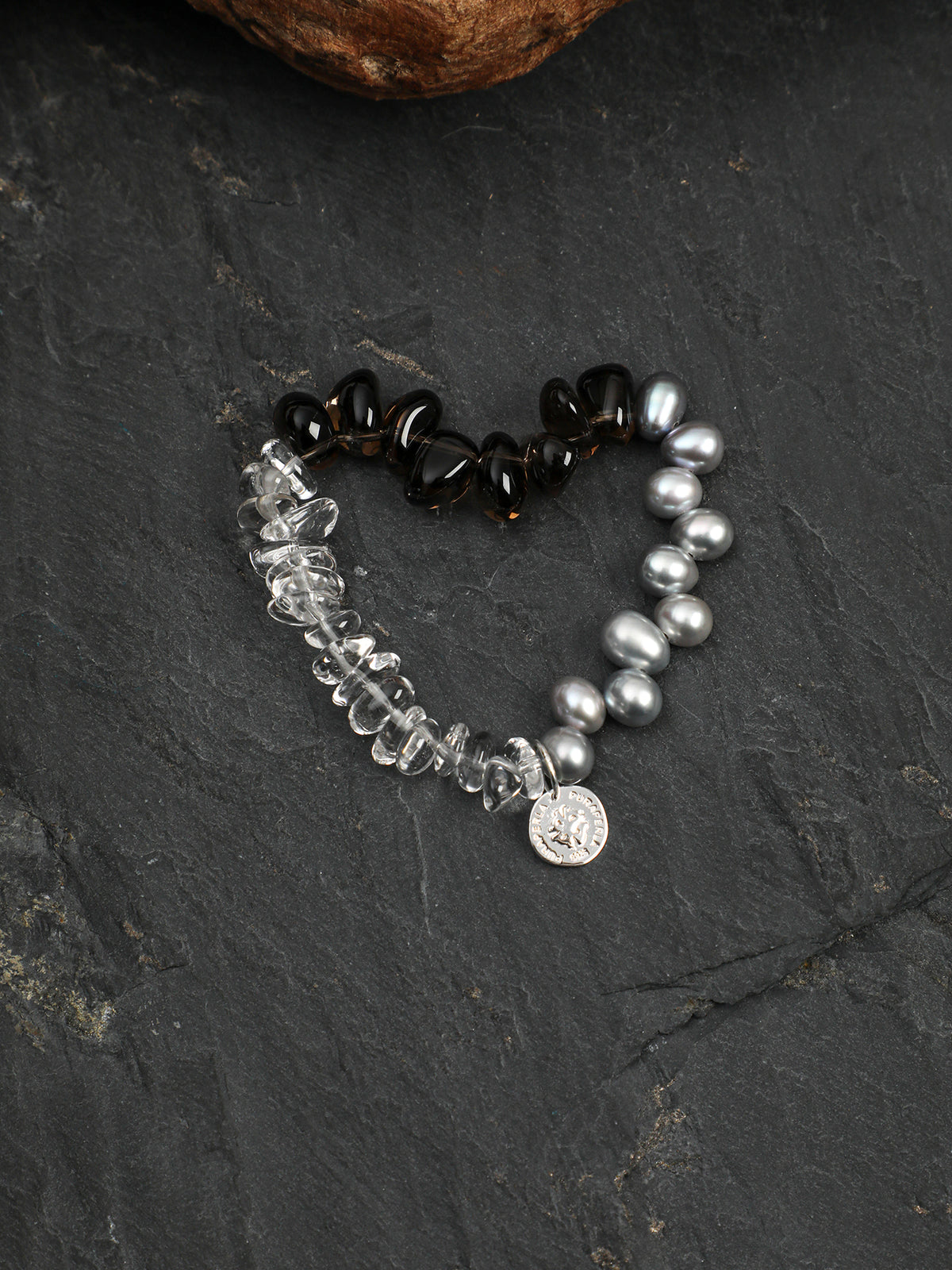 SENLORE Two-Tone Crystal Pearl Bracelet – Lifestyle Shot