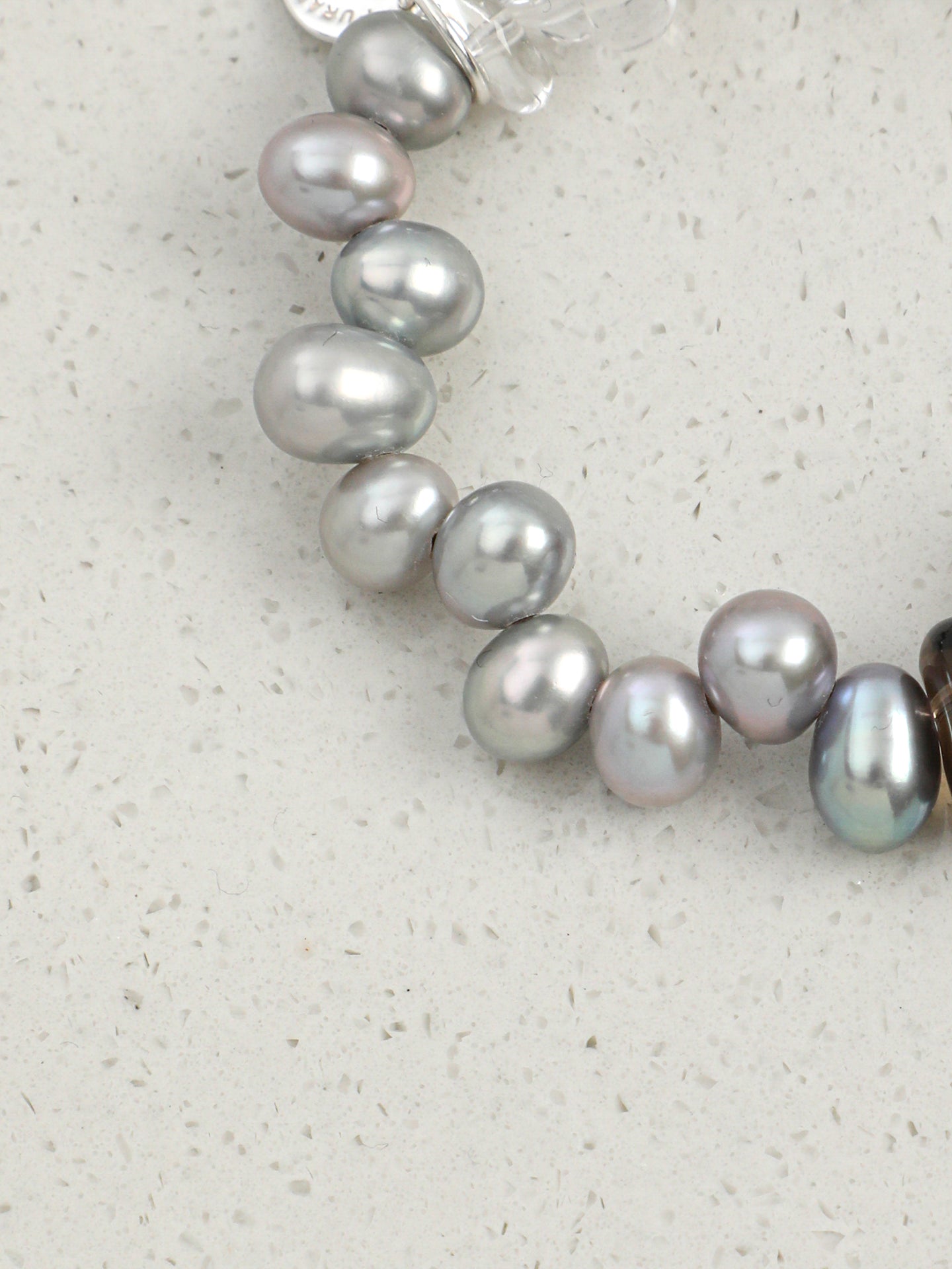 SENLORE Two-Tone Crystal Pearl Bracelet – Lifestyle Shot