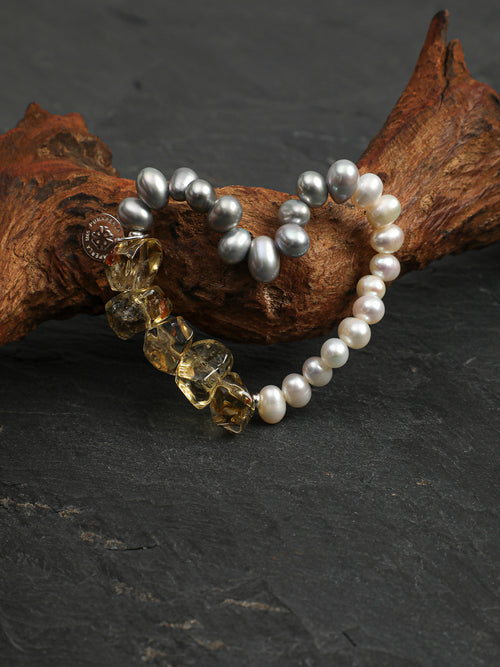 SENLORE Citrine Pearl Bracelet – Side View