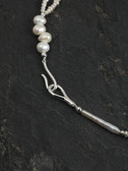 SENLORE Silver Bar Pearl Crystal Necklace – Lifestyle Shot