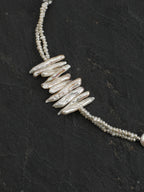 SENLORE Silver Bar Pearl Crystal Necklace – Lifestyle Shot