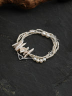 SENLORE Silver Bar Pearl Crystal Necklace – Lifestyle Shot