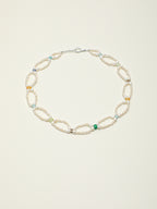 SENLORE Interlocking Multicolor Pearl Necklace – Side View