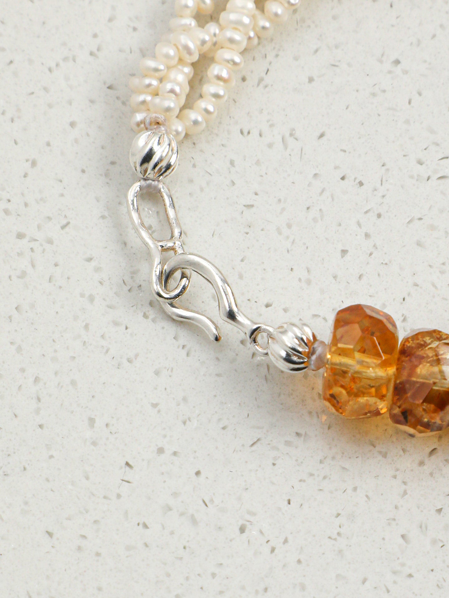 Citrine Abacus Bead Pearl Bracelet — citrine abacus-cut beads, citrine, natural freshwate... | SENLORE
