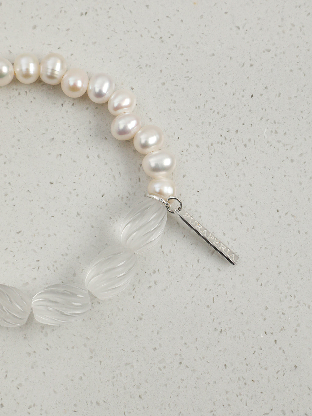 SENLORE Twisted Crystal Pearl Bracelet – Front View