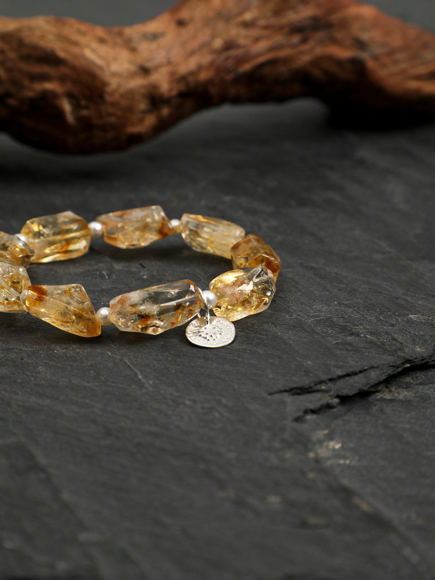 SENLORE Brazilian Citrine Pearl Bracelet – Front View
