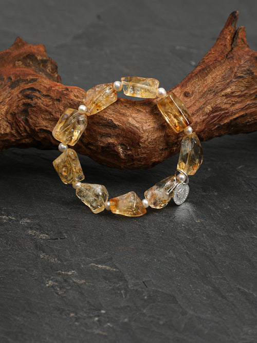 SENLORE Brazilian Citrine Pearl Bracelet – Side View