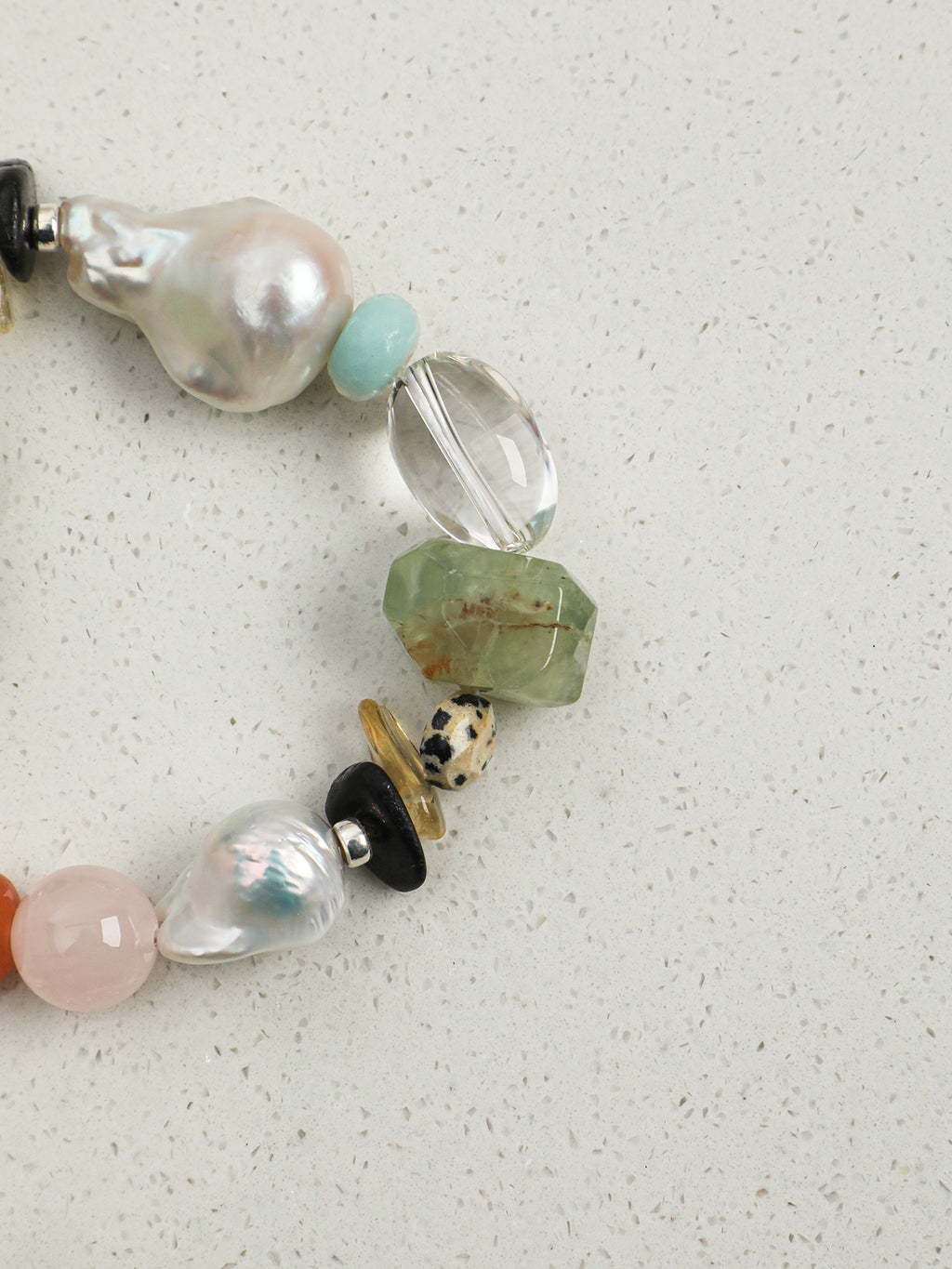 SENLORE Green Forest Crystal Pearl Bracelet – Front View