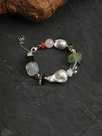 SENLORE Green Forest Crystal Pearl Bracelet – Side View