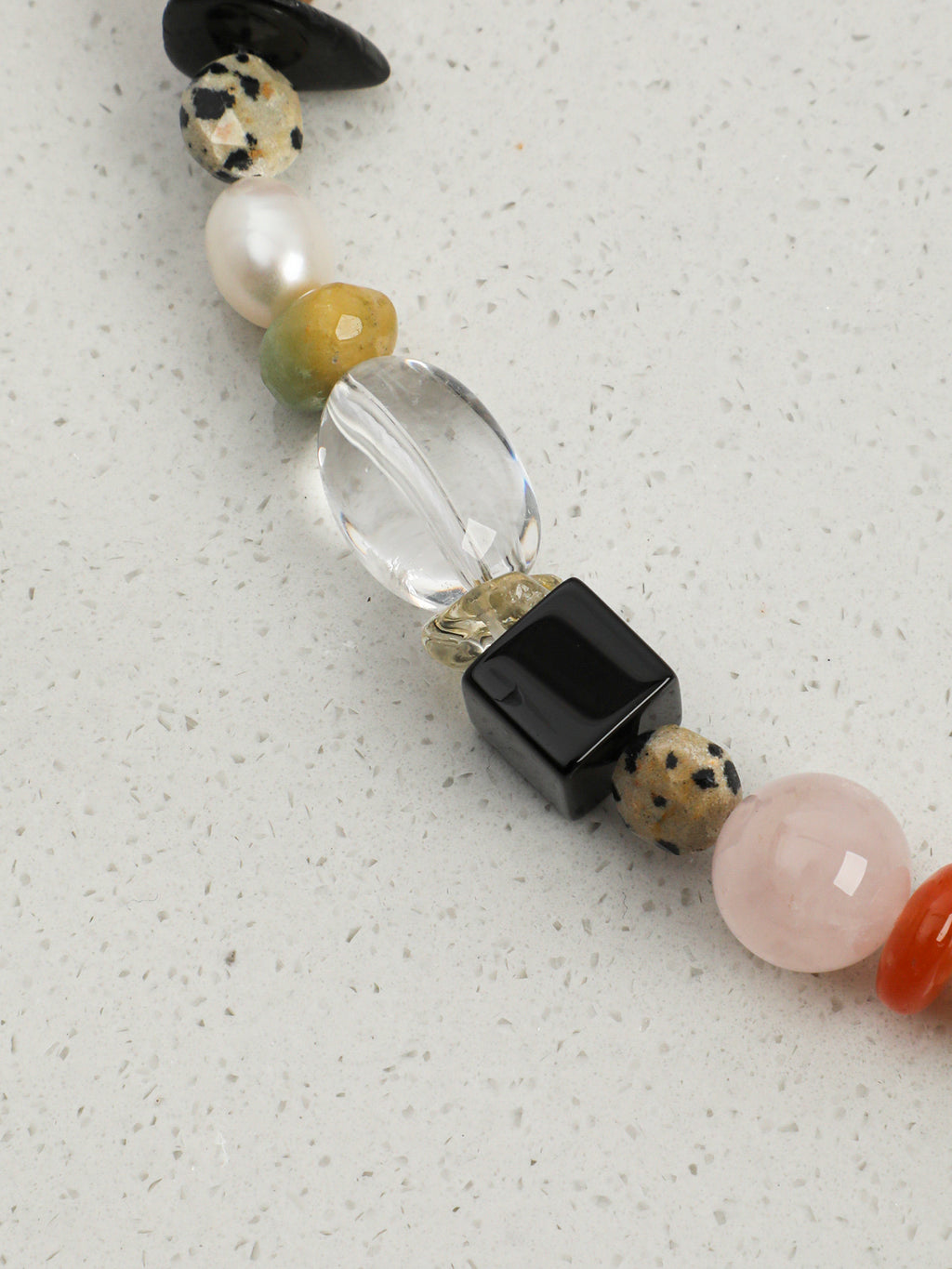 SENLORE Colorful Natural Baroque Crystal Necklace – Front View