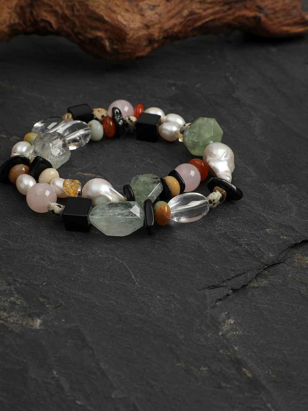 SENLORE Colorful Natural Baroque Crystal Necklace – Lifestyle Shot