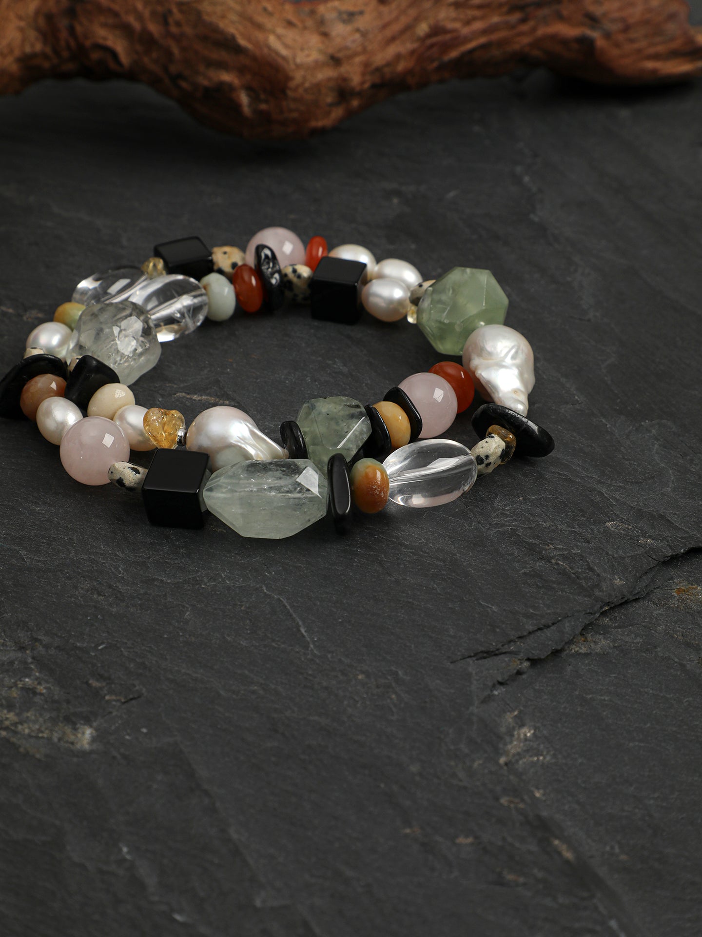 SENLORE Colorful Natural Baroque Crystal Necklace – Lifestyle Shot