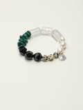 SENLORE Green Malachite Crystal Pearl Bracelet – Detail Close-up