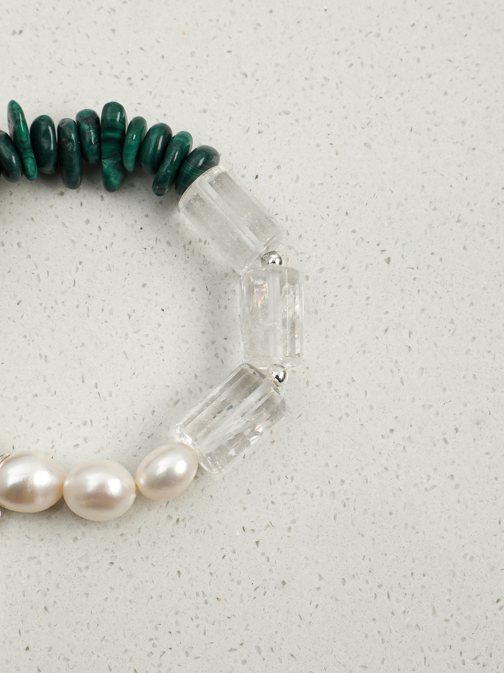SENLORE Green Malachite Crystal Pearl Bracelet – Lifestyle Shot