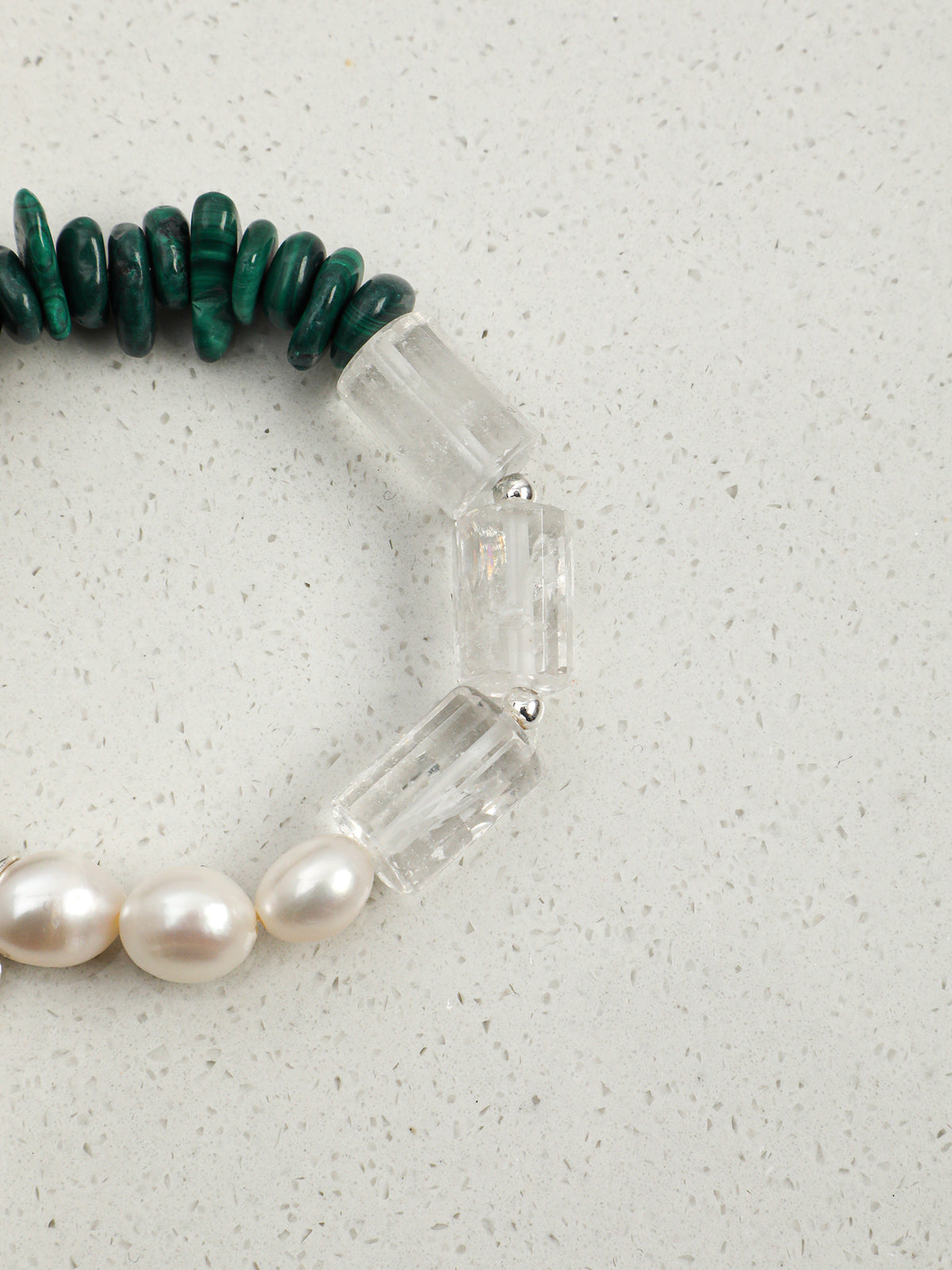 SENLORE Green Malachite Crystal Pearl Bracelet – Lifestyle Shot