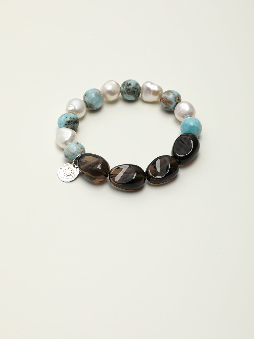 SENLORE Larimar Crystal Pearl Bracelet – Detail Close-up