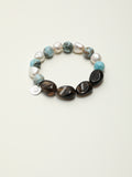 SENLORE Larimar Crystal Pearl Bracelet – Detail Close-up