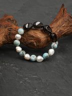 SENLORE Larimar Crystal Pearl Bracelet – Side View